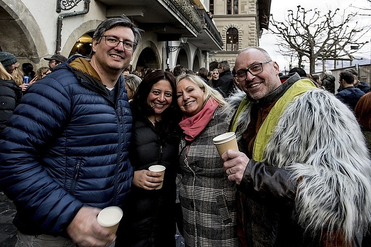 Von links: Für Alfredo und Loreta Lepori, mit Sandra Mauro und Dani Küng, war es ein perfekter Start in die Vorfasnacht.
