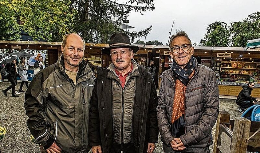 Die IG Luzerner Herbstmesse erwartet gegen 400 000 Besucher:innen (von links): Pius Suter, Vizepräsident, Sepp Moser, Fachverantwortlicher Schausteller, und Rico De Bona, Präsident.
