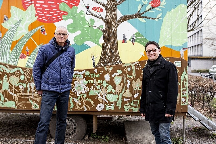 Dani Meier (l.) vom städtischen Tiefbauamt und Gregor Schmid vom Umweltschutzamt haben eine gemeinsame Vergangenheit mit Thomas Glatthard: Sie alle sind studierte Kulturingenieure.
