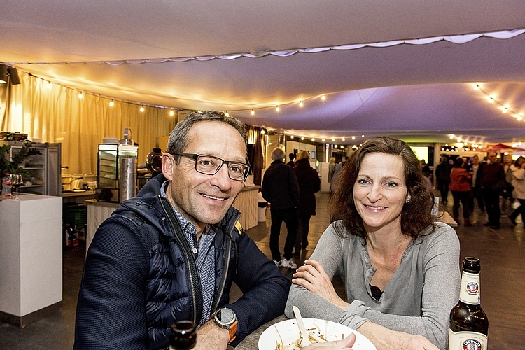 Christoph Koller und Denise Baumann: Zuerst etwas essen, und dann gab’s Nahrung für die Seele.
