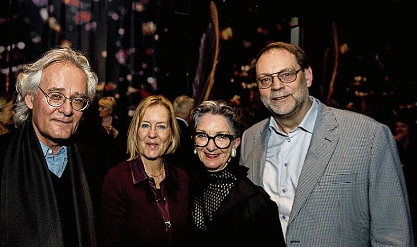 V. l.: Peter Klemm, Barbara Zimmermann, Kathleen McNurney und Guido Zimmermann. Barbara und Guido sind stolz, dass aus ihrer Musical Factory eine Schülerin als junge Gloria Estefan auftritt.
