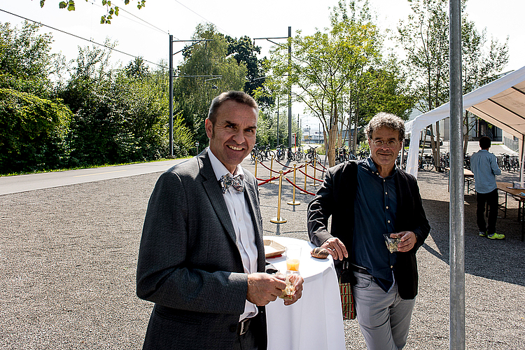 Arthur Wolfisberg, Geschäftsführer Bildungsdirektoren-Konferenz Zentralschweiz (links) mit Martino Froelicher der Albert-Koechlin-Stiftung.
