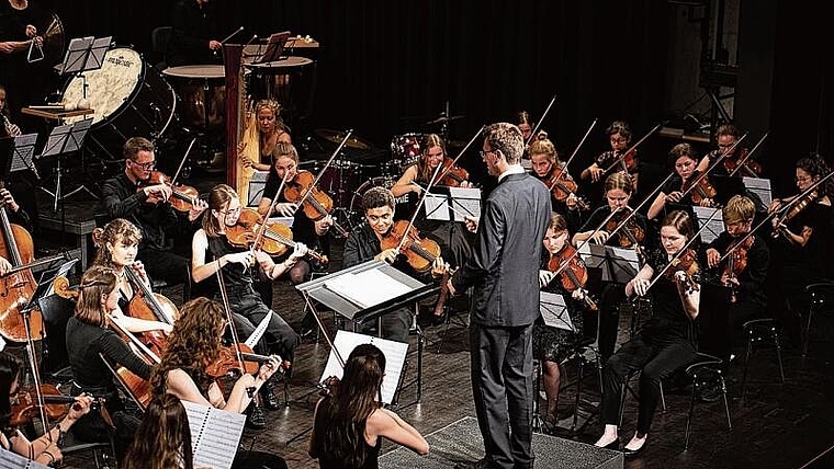 Das AUFTAKT-Orchester beim letztjährigen Konzert in Hochdorf.Bild: Nadine Emmenegger