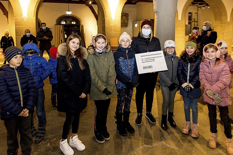 In der Kornschütte erhielt die Klasse von Franzisca Otto den Check überreicht.
