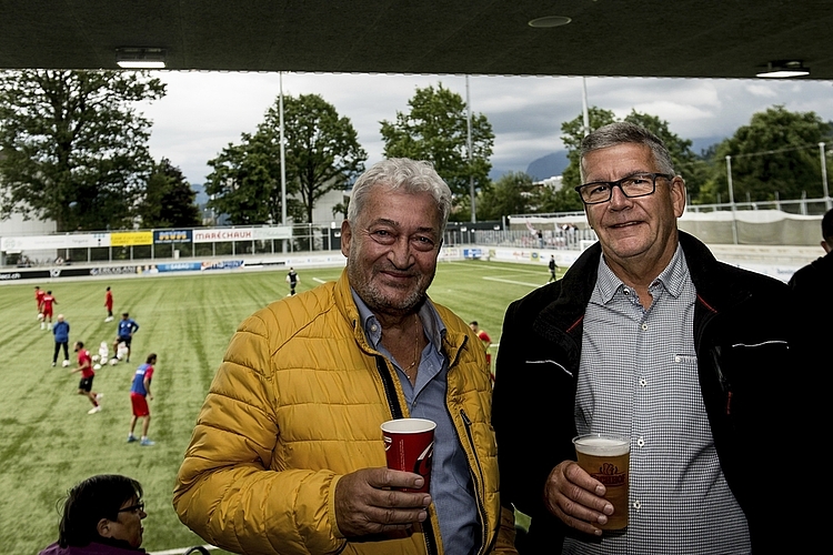 Hans-Jörg Hess und Peter Wyss (v. l.) unterstützen auch in der neuen Saison den SC Kriens gerne.
