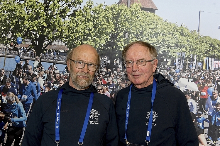 Rücktritte im Organisationskomitee des Luzerner Stadtlaufs: Urs Grüter (45 Jahre, links) und Ueli Kaltenrieder (33 Jahre) waren viele Jahre dabei.
