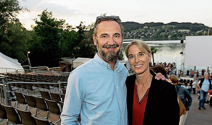 Denis und Deborah Druzic genossen vor der schönen Kulisse des Vierwaldstättersees einen spannenden Film.