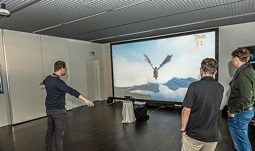 Beim interaktiven Flugsimulator der mld Inwil konnten die Besucher:innen
