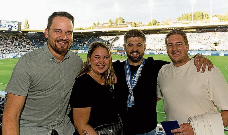 Ganz klar 2:1 für Luzern, meinten (von links) Marco Vogel, Jessica Gilli, Vasko Lakic und Joël Gilli.