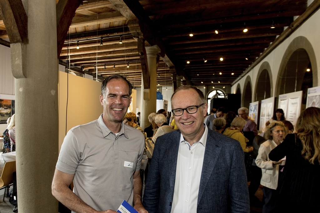 Christoph Buerkli (links), Präsident Spitex Luzern, und Stadtrat Martin Merki freuten sich, dass die Veranstaltung auf ein grosses Interesse stiess.
