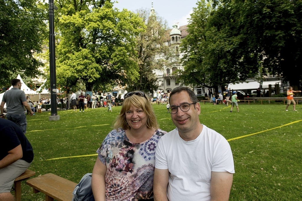 Manuela und Christian Keller waren zufällig vorbeigekommen und fanden es eine tolle Veranstaltung für Jung und Alt.