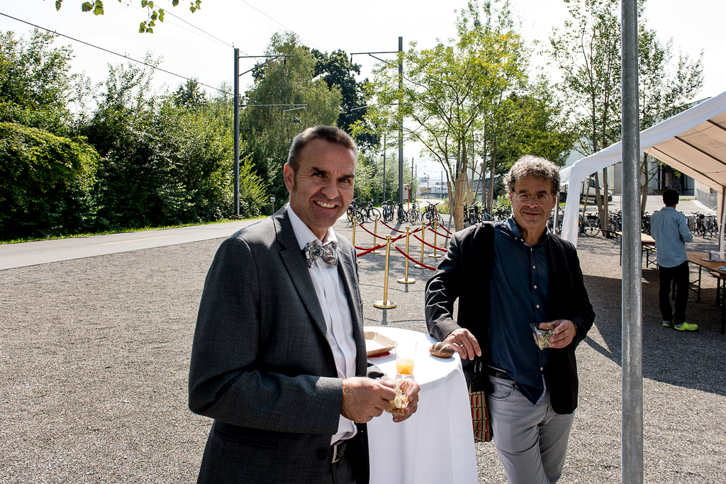 Arthur Wolfisberg, Geschäftsführer Bildungsdirektoren-Konferenz Zentralschweiz (links) mit Martino Froelicher der Albert-Koechlin-Stiftung.
