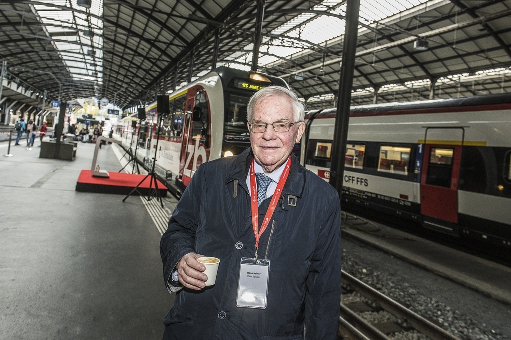 Hans Meiner, Mitinitiant Taktfahrplan bei den SBB und ehemaliger Direktor SGV. Vor 40 Jahren wurde der Taktfahrplan im ÖV in der Schweiz nach zehnjähriger Planung eingeführt.
