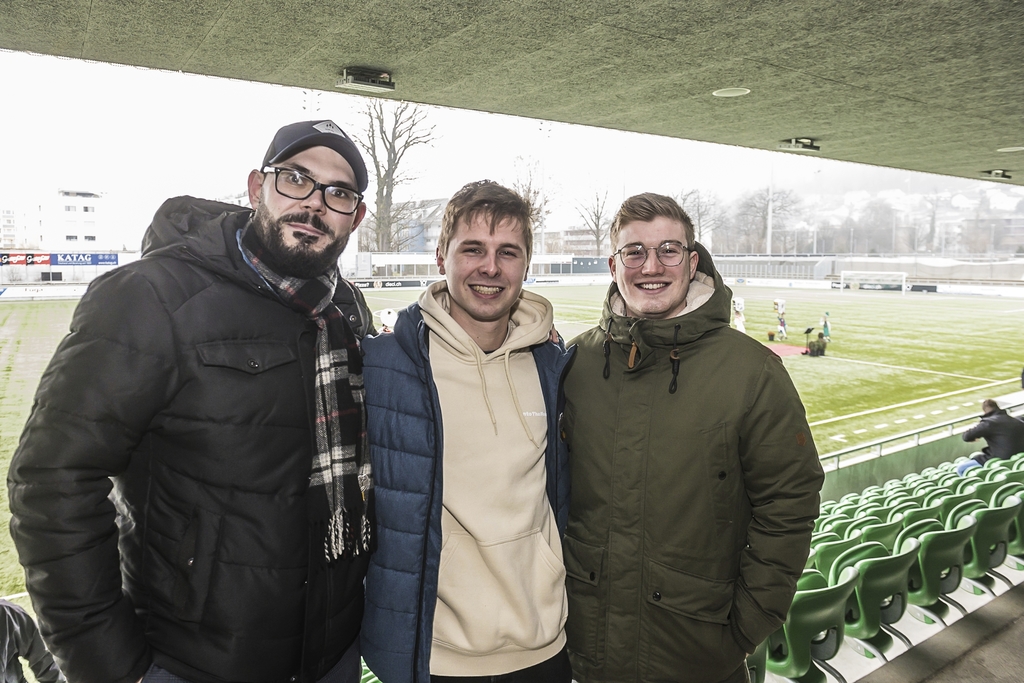 Von links: Fabio Brun, Jonathan Beutler und Michi Renggli von den Schlösslifäger Kriens hoffen auf möglichst viel Fasnacht.