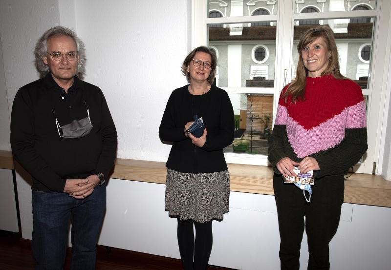 LT-Macherinnen und -Macher: Peter Klemm, der technische Direktor, Birgit Gantenberg, künstlerische Betriebsdirektorin, und Sandra Küpper, stv. Intendantin (von links). 
