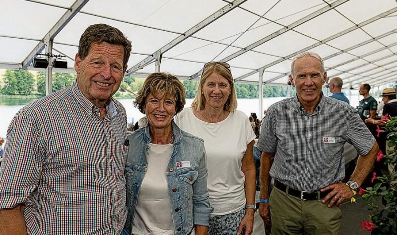 V. l.: Hans-Rudolf Schurter, ehemaliger Präsident Schweizer Ruderverband, Doris Russi Schurter, alt Präsidentin VR LUKB, Ruth Berchtold, ehemalige Vizepräsidentin Schweizer Ruderverband, und René Fischer, Präsident Stiftung Ruderzentrum Rotsee.
