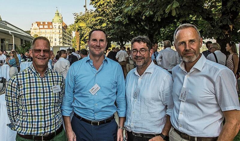 Von links: Patrick Thommen, Thommen Law &amp; Risk Management, Simon Kalbermatten, HI Executive Consulting, Alex Fischer, UD Medien, und Walter Capozzolo, BBT Software AG.
